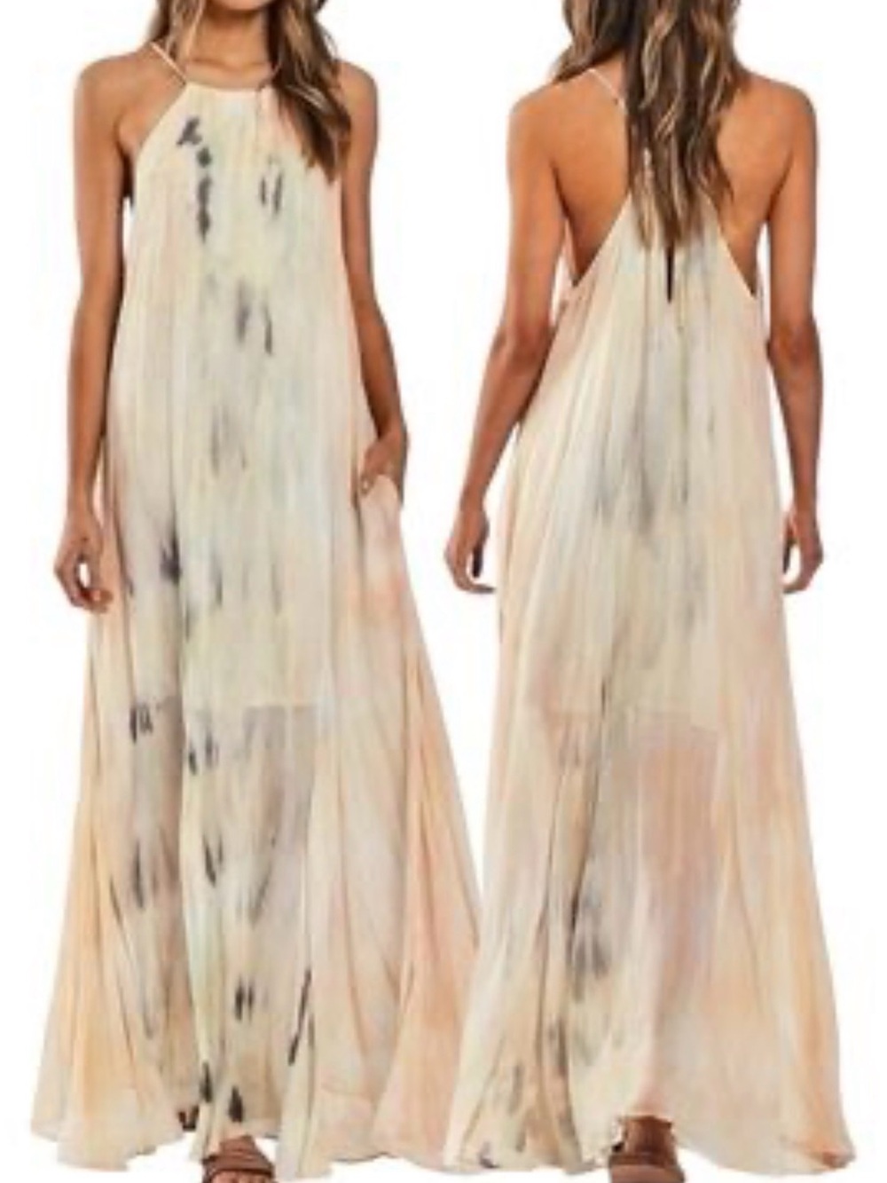 Young Fabulous & Broke Cream Elie Trapeze Maxi Dress S
